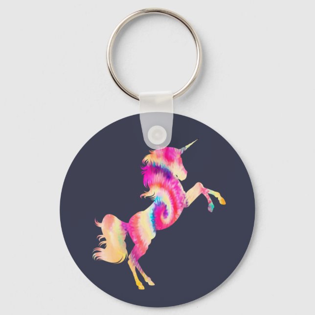 Chaveiro Unicórnio Tie Dye (Frente)