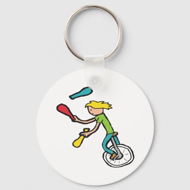 Chaveiro Unicycling Juggler (Frente)