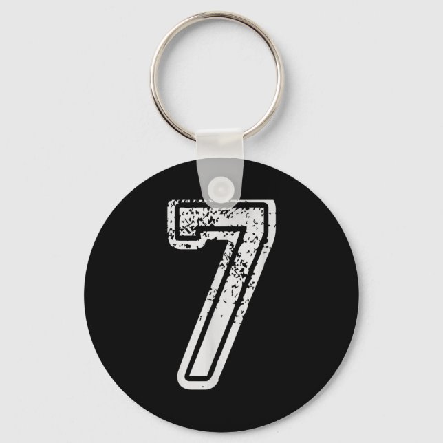 Chaveiro Uniformes de time número 7 sete esportes escolares (Frente)