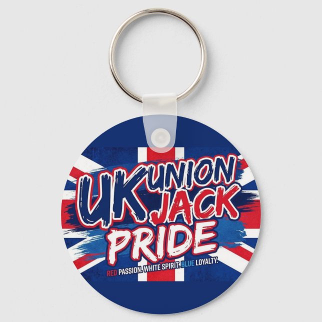 Chaveiro Union Jack British Flag Vintage Personalized (Frente)