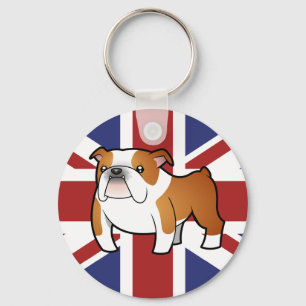 Chaveiro Union Jack Cartoon English Bulldog