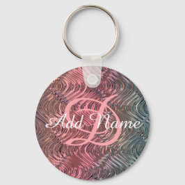 Chaveiro UNIQUE Personalized Monogrammed Pink Glass