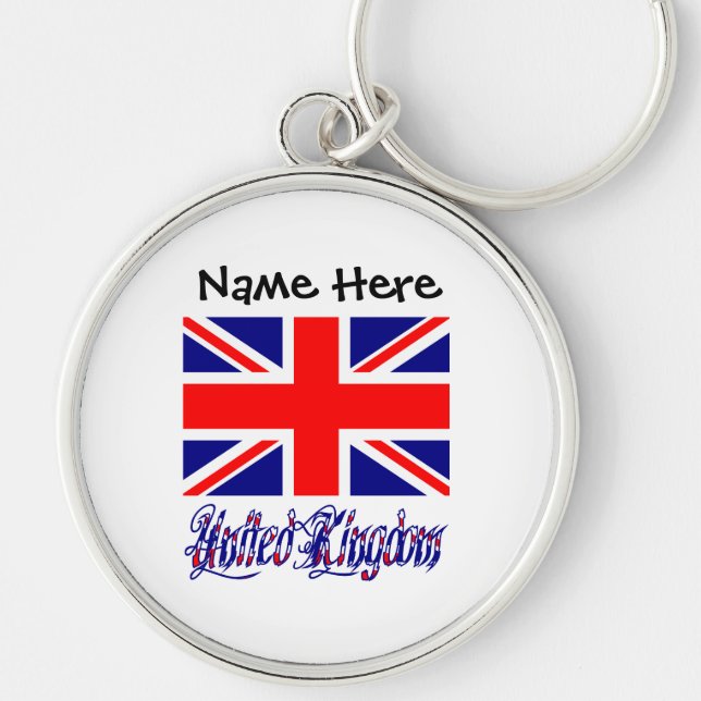 Chaveiro United Kingdom and British Flag Personalized  (Frente)
