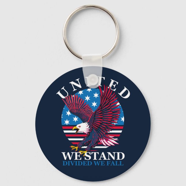 Chaveiro United We Stand - Eagle e American Flag (Frente)