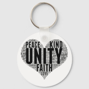 Chaveiro Unity Wordcloud Be Kind Stop Bullying Orange Unity