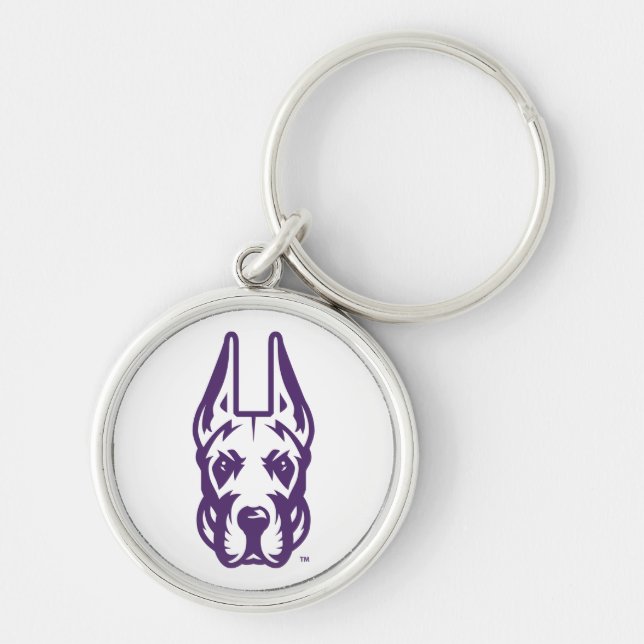 Chaveiro Universidade de Albany Great Dane Mascot Head (Frente)