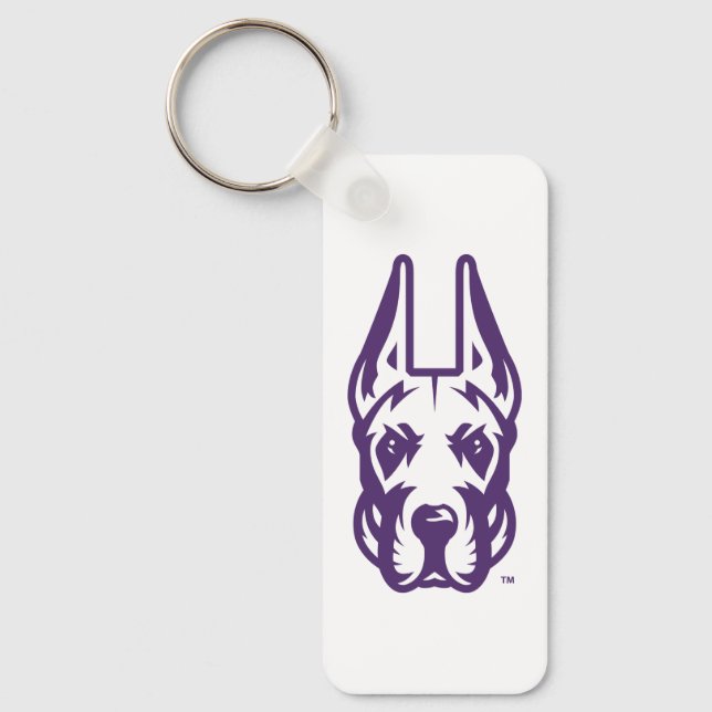 Chaveiro Universidade de Albany Great Dane Mascot Head (Frente)