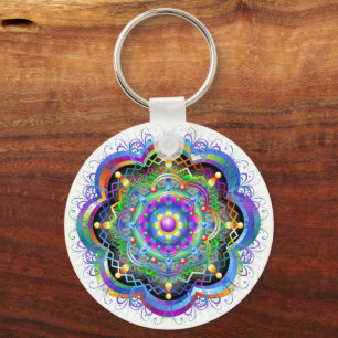 Chaveiro Universo Mandala Cores Psicodélicas