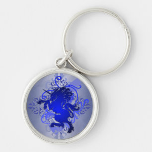 Chaveiro urbano do unicórnio da fantasia azul