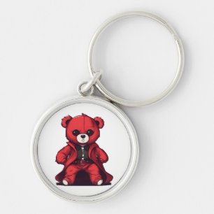 Chaveiro Ursa de pelúcia vermelha bonita
