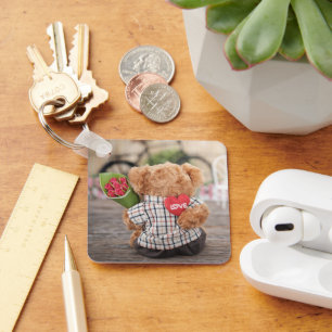 Chaveiro ursinho de pelúcia "Dia dos Namorados"