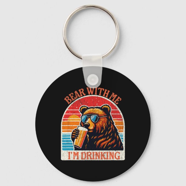 Chaveiro Urso-Bebendo-Urso, Engraçado, Caminhada Engraçado (Frente)
