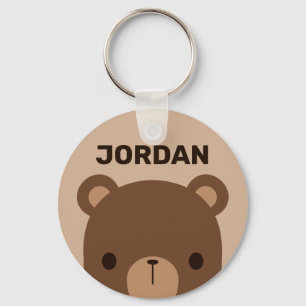 Chaveiro Urso Castanho Bonito com Nome Personalizado