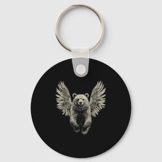 Chaveiro Urso com Anjo Retro Trabalho de arte Flyin