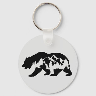 Chaveiro Urso com Montanhas e Árvores