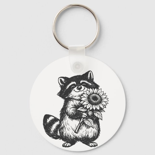 Chaveiro Urso da bênção segurando bolsa tote de girassol (Frente)