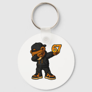 Chaveiro Urso Dabbing 67 Meme Engraçado Brainrot Hip Hop Cr
