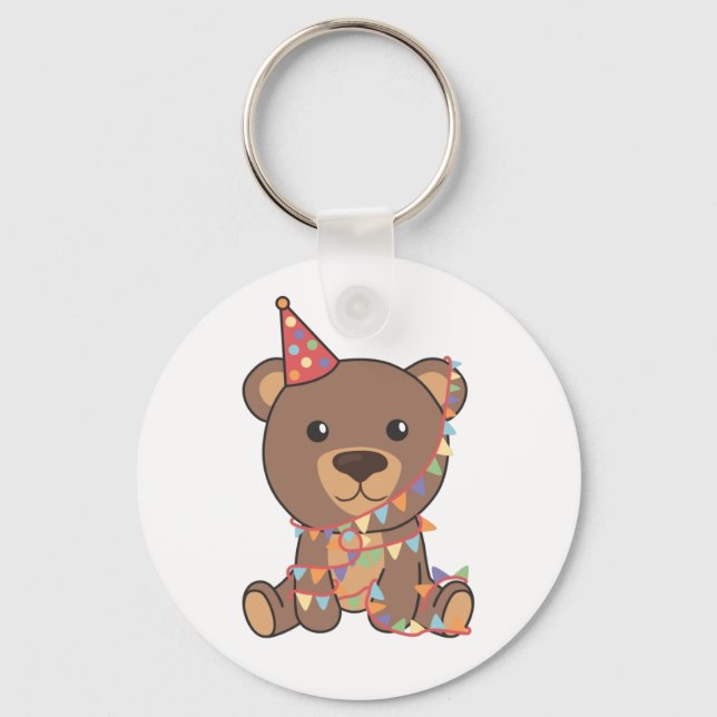 Chaveiro Urso De Aniversário Para Crianças Um Urso De Anive (Frente)