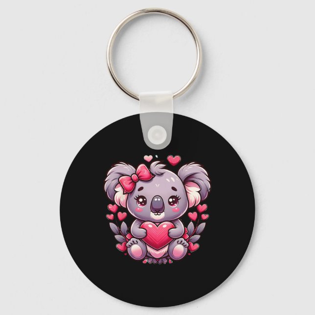 Chaveiro Urso de Corações de São Valentão Koalá  (Frente)