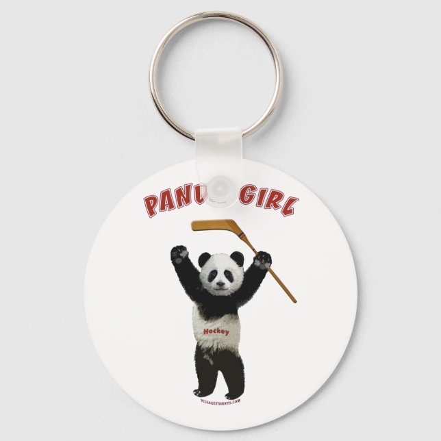Chaveiro Urso de Hóquei de Menina de Panda (Frente)