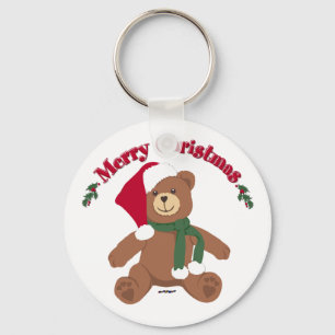 Chaveiro Urso de Natal Feliz