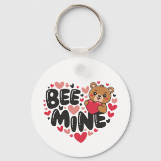 Chaveiro Urso de pelúcia Bee Mine Dia dos Namorados