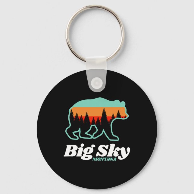 Chaveiro Urso de Snowboard do Big Sky Montana (Frente)