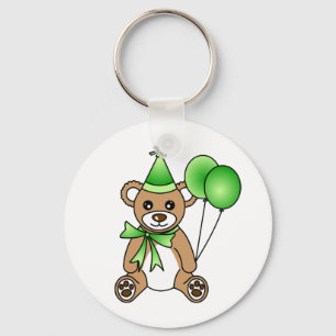 Chaveiro Urso de ursinho bonito do aniversário - verde