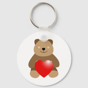 Chaveiro Urso engraçado com coração