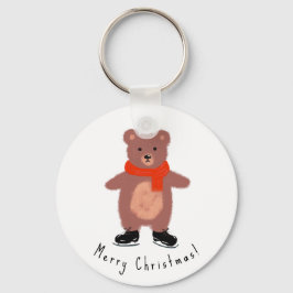 Chaveiro Urso engraçado nos skates de inverno