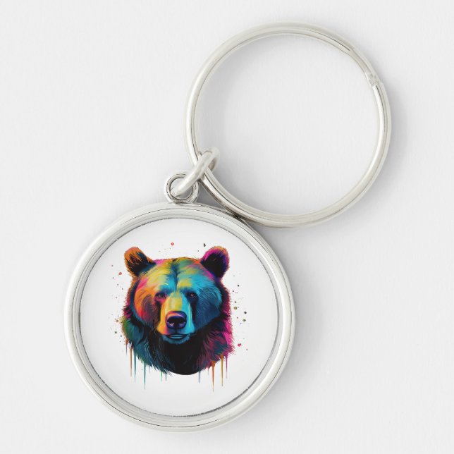 Chaveiro Urso Grizzly Aproxima Urso Cinza Grande Pop (Frente)