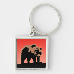 Chaveiro Urso Grizzly no Sunset - Arte Original sobre Vida 