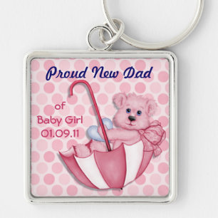 Chaveiro Urso Guarda-chuvas - Novo papai de Menina