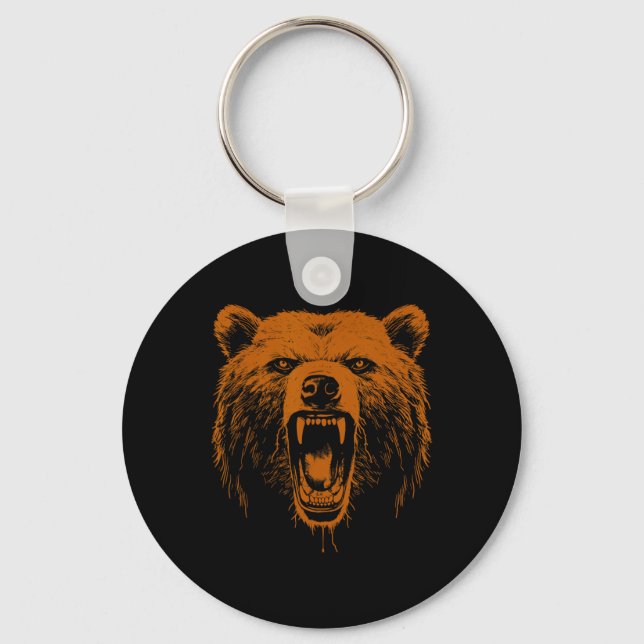 Chaveiro Urso Laranja Bravo Urso Pardo Hiking Acampamento A (Frente)