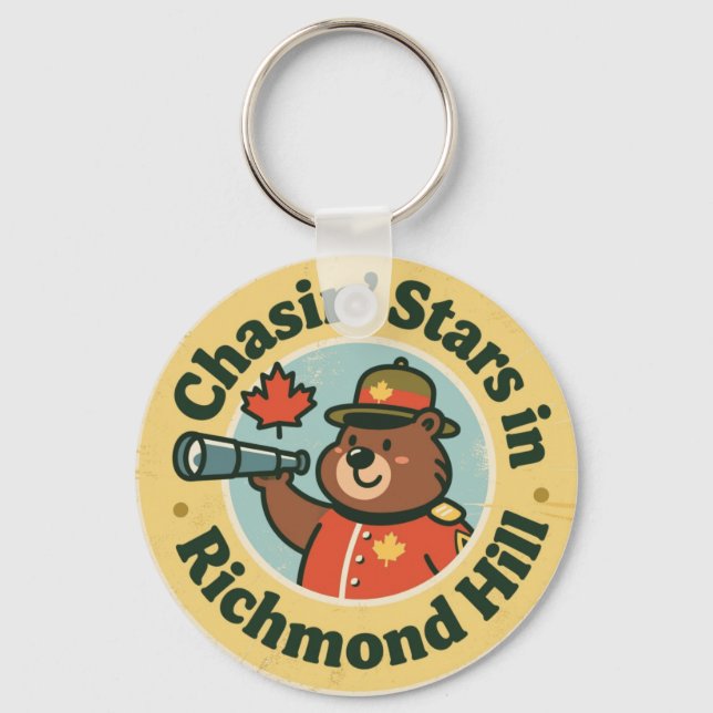 Chaveiro Urso Olhar Estrelas Engraçado de Richmond Hill (Frente)