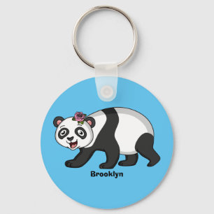 Chaveiro Urso panda bonito e feliz com desenho animado