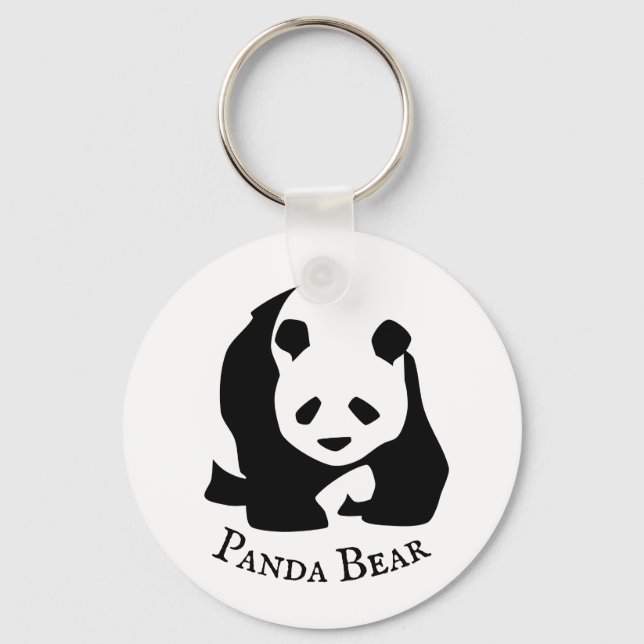 Chaveiro Urso Panda Branco Preto (Frente)