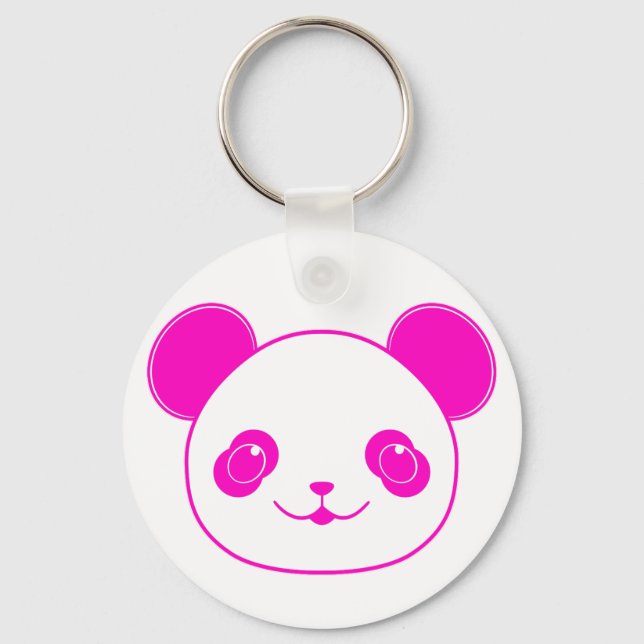 Chaveiro Urso Panda de Kawaii Rosa (Frente)