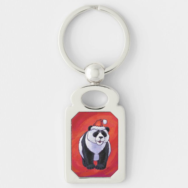 Chaveiro Urso Panda em Santa Chapéu em Vermelho (Frente)