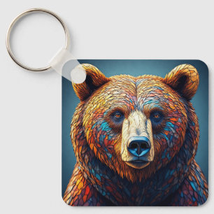 Chaveiro Urso Pardo em Design Artístico