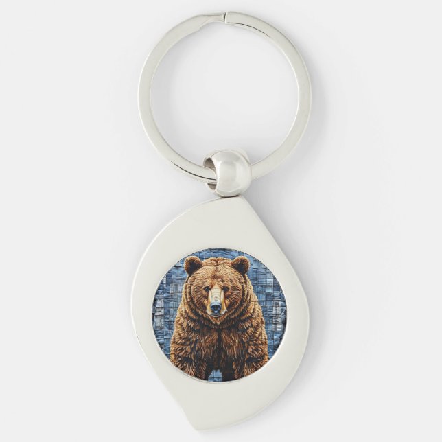 Chaveiro 🐻 Urso Pardo Natureza Selvagem Acessório de Vida  (Frente)