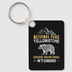 Chaveiro Urso Pardo Vintage Caminhada Acampamento Yellowsto