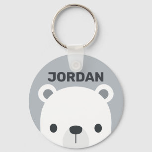 Chaveiro Urso Polar Bonito com Nome Personalizado