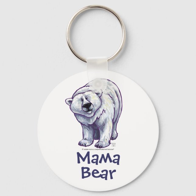Chaveiro Urso Polar Bonito para a Mãe (Frente)