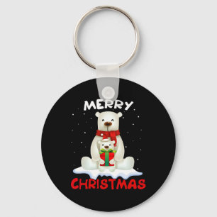 Chaveiro Urso Polar Bonito Scarf Feliz Natal Feriado