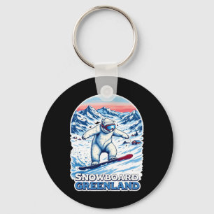 Chaveiro Urso Polar Cujo Neve Está Na Groenlândia