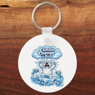 Chaveiro Urso Polar Kawaii a Mudança Climática é Real