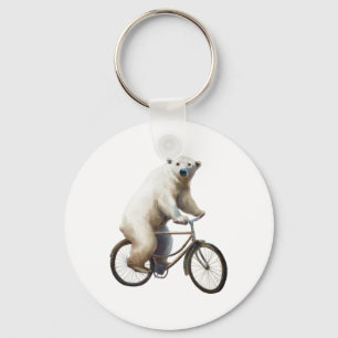 Chaveiro Urso Polar Na Bicicleta