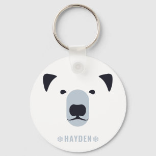 Chaveiro Urso Polar   Nome Personalizado