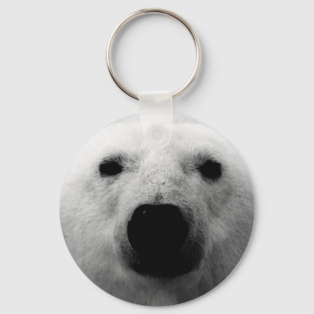 Chaveiro Urso Polar Preto e Branco (Frente)